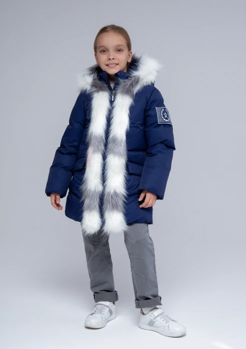 Купить куртка-парка утепленная для девочки «армия россии» синяя в интернет-магазине ArmRus по выгодной цене. - изображение 12