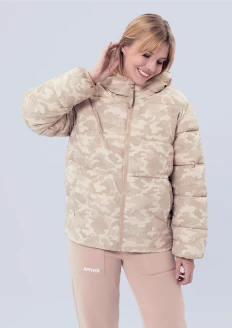 Куртка зимняя женская «Родина в сердце» бежевый камуфляж: купить в интернет-магазине «Армия России