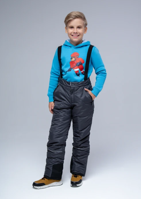 Купить брюки утепленные детские «от победы к победам» темно-серые в интернет-магазине ArmRus по выгодной цене. - изображение 2