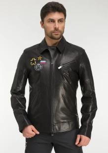 Куртка-пилот кожаная «ВДВ» черная: купить в интернет-магазине «Армия России