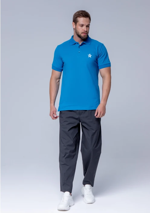 Купить футболка-поло пике мужская «звезда» голубая в интернет-магазине ArmRus по выгодной цене. - изображение 10