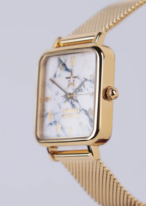 Купить часы женские «армия россии» кварцевые золотистые с мрамором в интернет-магазине ArmRus по выгодной цене. - изображение 3