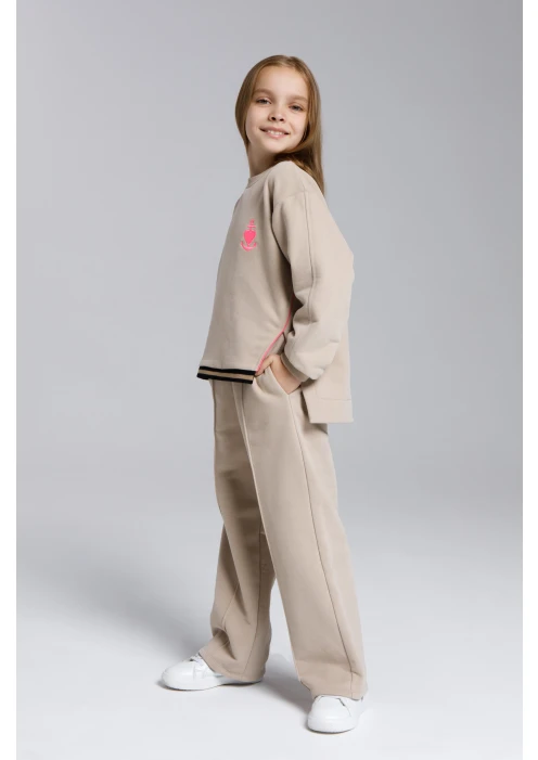 Купить костюм (свитшот + брюки) для девочек «якорь» латте в интернет-магазине ArmRus по выгодной цене. - изображение 5