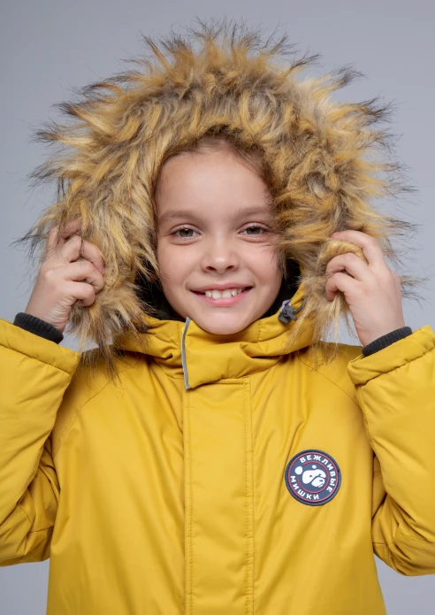 Купить  куртка-парка утепленная детская «вежливые мишки» желтая в интернет-магазине ArmRus по выгодной цене. - изображение 8