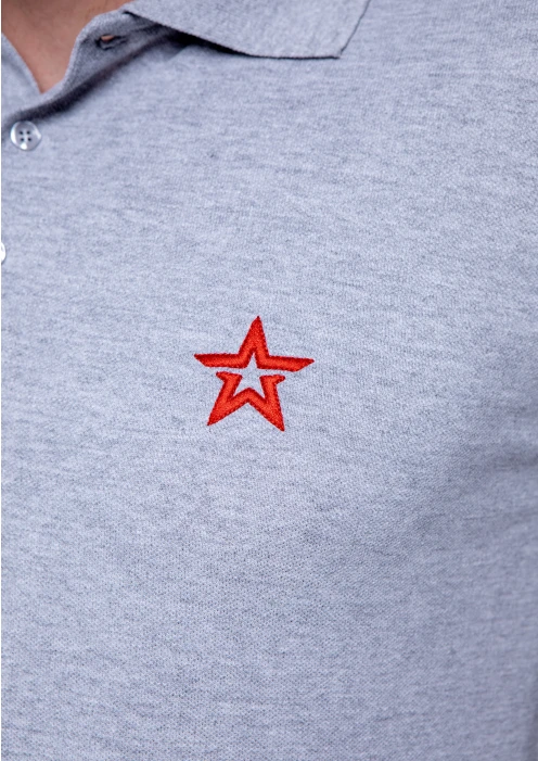 Купить футболка-поло пике мужская «звезда» серый меланж в интернет-магазине ArmRus по выгодной цене. - изображение 7