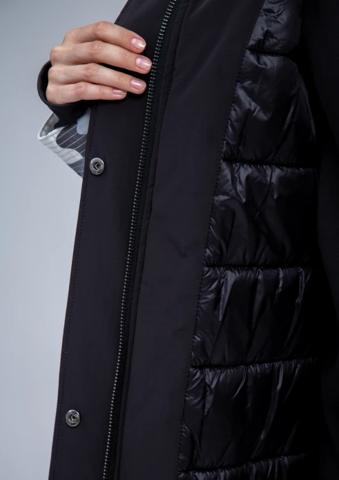 Купить куртка утепленная женская (натуральный мех енота) серый камуфляж в Москве с доставкой по РФ - изображение 11
