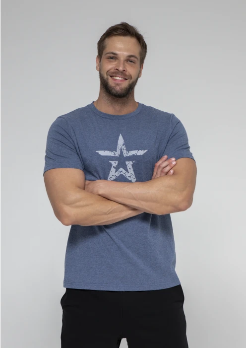 Купить футболка мужская «звезда» голубая в интернет-магазине ArmRus по выгодной цене. - изображение 5