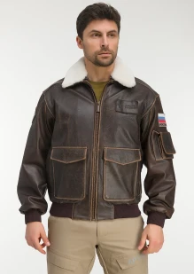 Куртка кожаная «Победа» с уникальным принтом на спине: купить в интернет-магазине «Армия России