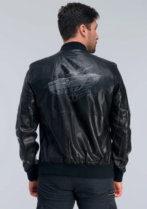 Купить куртка-бомбер кожаная «вдв» черный в интернет-магазине ArmRus по выгодной цене. - изображение 2