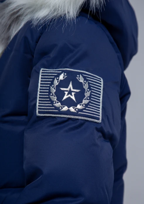 Купить куртка-парка утепленная для девочки «армия россии» синяя в интернет-магазине ArmRus по выгодной цене. - изображение 6