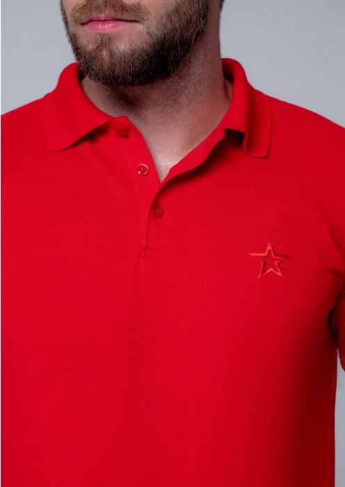 Купить футболка-поло пике мужская «звезда» красная в интернет-магазине ArmRus по выгодной цене. - изображение 5