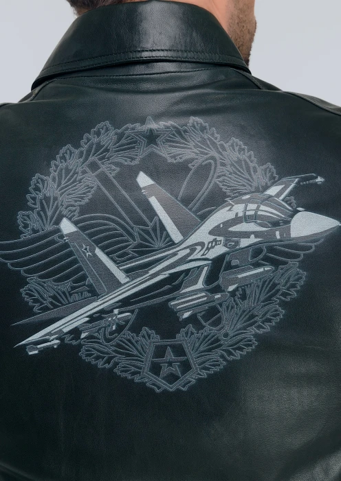 Купить куртка-пилот кожаная «вкс» темно-зеленая в интернет-магазине ArmRus по выгодной цене. - изображение 6
