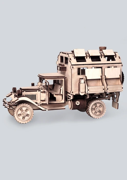 Купить игрушка-конструктор из дерева советский грузовик-фургон «полуторка» 318 деталей в интернет-магазине ArmRus по выгодной цене. - изображение 4