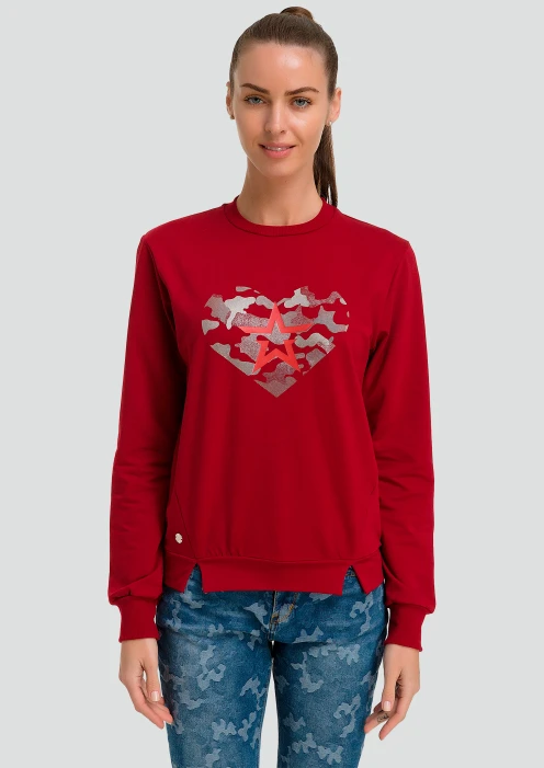 Купить свитшот женский «сердце» бордовый в Москве с доставкой по РФ - изображение 1
