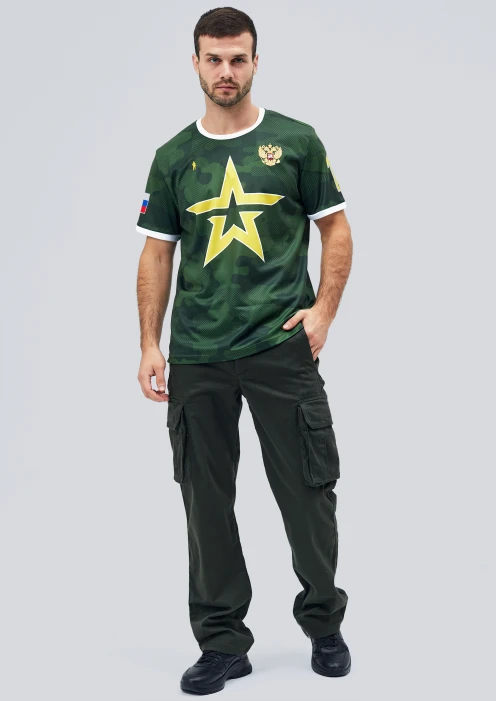 Купить футболка спортивная «первый» зеленый камуфляж по выгодной цене. - изображение 10
