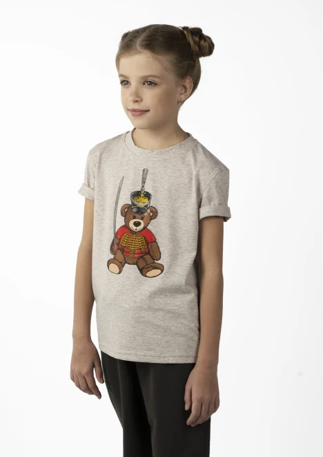 Купить футболка детская «вежливые мишки» темно-бежевая в интернет-магазине ArmRus по выгодной цене. - изображение 5