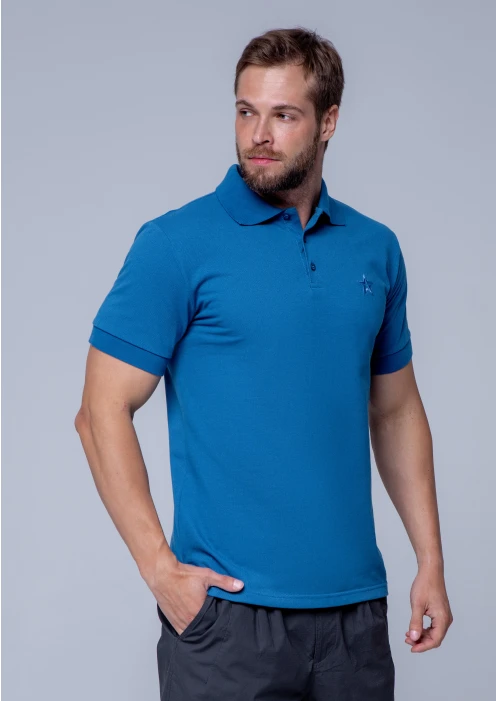 Купить футболка-поло пике мужская «звезда» синяя в интернет-магазине ArmRus по выгодной цене. - изображение 5