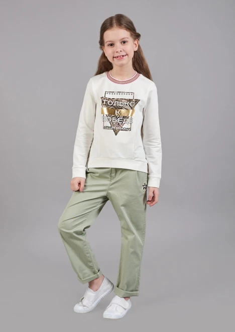 Купить брюки для девочки «армия россии» оливковые в интернет-магазине ArmRus по выгодной цене. - изображение 5