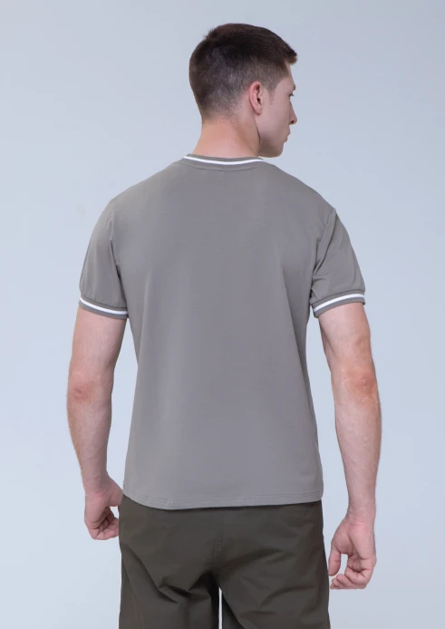 Купить футболка мужская «армия россии» цемент с полосатыми манжетами в интернет-магазине ArmRus по выгодной цене. - изображение 2