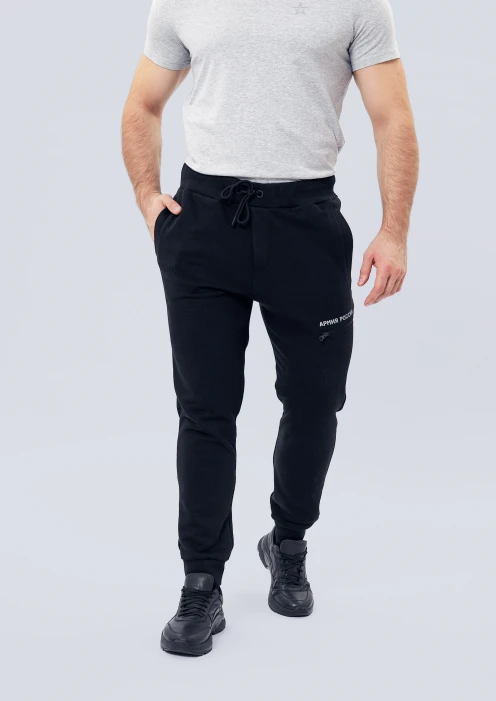 Купить брюки трикотажные «армия россии» черные с карманом карго в интернет-магазине ArmRus по выгодной цене. - изображение 4