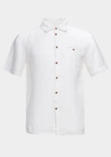 Рубашка мужская белая с коротким рукавом - белый