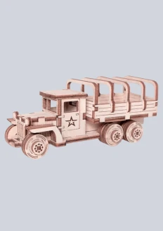 Игрушка-конструктор из дерева советский грузовик-тент «ЗИС-5» 52 детали - 
