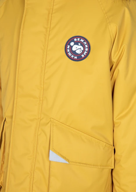 Купить  куртка-парка утепленная детская «вежливые мишки» желтая в интернет-магазине ArmRus по выгодной цене. - изображение 24