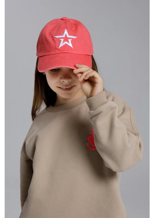 Купить бейсболка детская «звезда» коралловая в интернет-магазине ArmRus по выгодной цене. - изображение 2