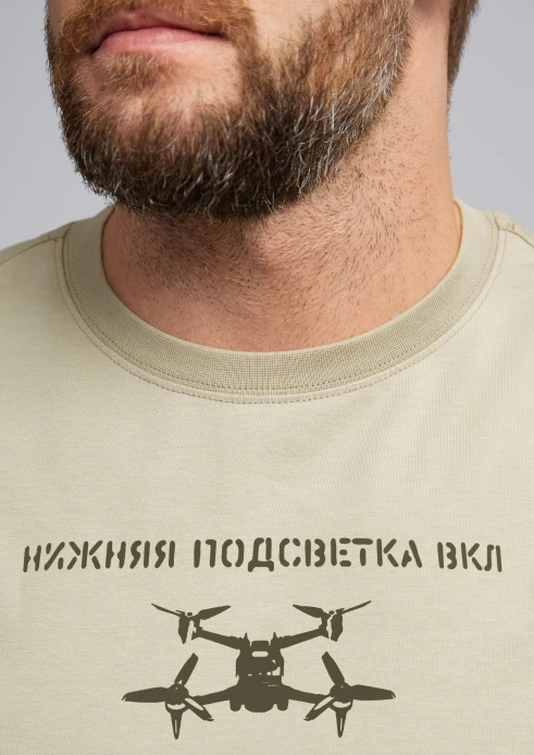 Купить футболка мужская «нижняя подсветка вкл» оливковая в интернет-магазине ArmRus по выгодной цене. - изображение 7