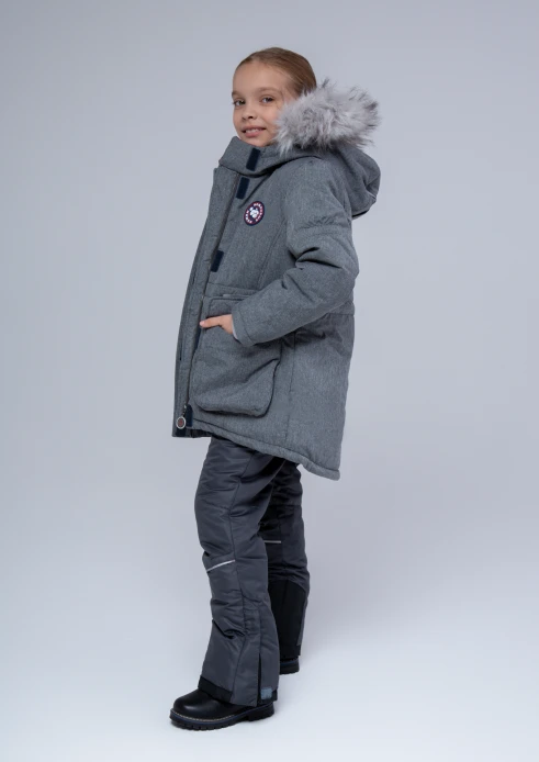 Купить куртка-парка утепленная детская «вежливые мишки» серая в интернет-магазине ArmRus по выгодной цене. - изображение 18