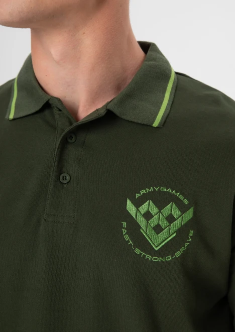 Купить рубашка-поло мужская army games, цвет хаки в интернет-магазине ArmRus по выгодной цене. - изображение 7